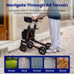All-Terrain Rollator Walker with Seat – Foldable Aluminum Walker with 8" Wheels & Adjustable Height
