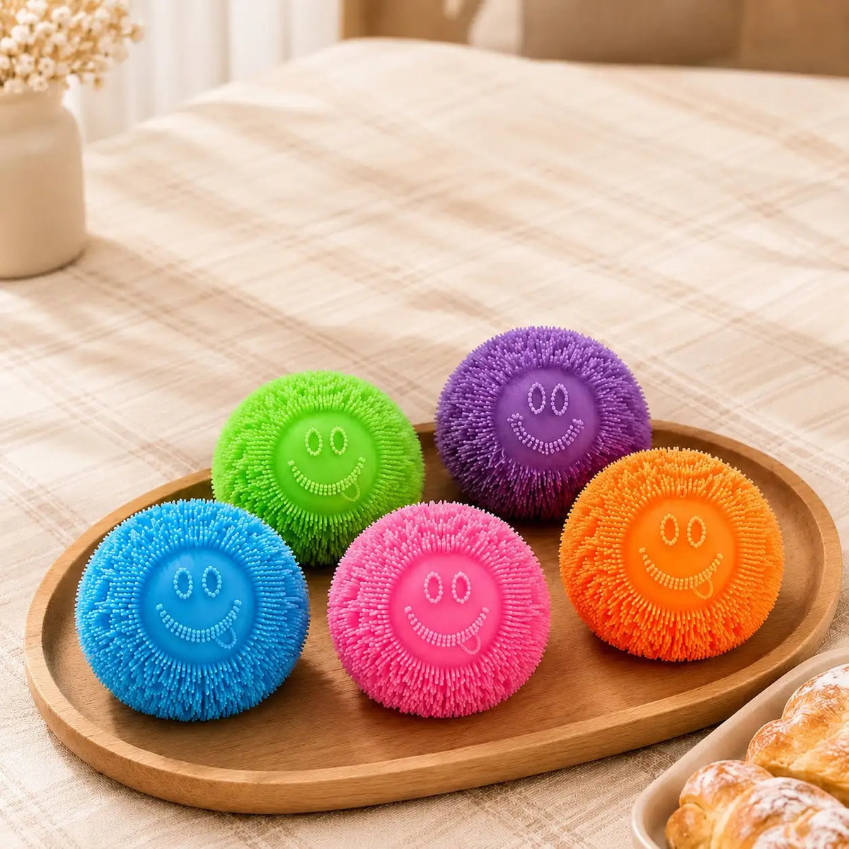 Fuzzy Slow-Rebound Squeeze Ball, Sensory Fidget Desk Toy for Adults