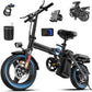 560W Peak Folding Electric Bike for Adults – 48V 10.4Ah Removable Battery, 14" Wheels, Up to 24 MPH