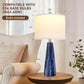 Rustic Farmhouse Table Lamps Set of 2, 3-Way Dimmable Bedside Nightstand Lamps with Horizontal Stripe Design for Bedroom and Living Room