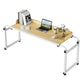 47-Inch Height Adjustable Overbed Table with Wheels, Rolling Laptop Desk with Raised Baffle for Hospital, Home & Office