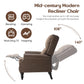 Modern Faux Leather Pushback Recliner Chair, Manual Reclining Armchair for Living Room & Bedroom