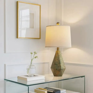 20.25-Inch Green Table Lamps, Set of 2, Vintage Bedside Lamps for Bedroom and Living Room