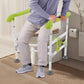 Adjustable Toilet Safety Rail with Non-Slip Handrails – Rotatable Clamps, 330 lb Capacity, Fits Most Toilets