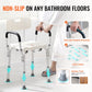 Adjustable Shower Chair with Backrest – Height Adjustable Non-Slip Bath Seat for Seniors, 350 lb Capacity