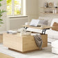 31.5" Walnut Lift-Top Coffee Table with Hidden Storage & Adjustable Height, 15"–20.5"