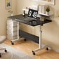 31.5-Inch Height Adjustable Overbed Table with Wheels, Mobile Rolling Laptop Desk for Home Office & Hospital, Black