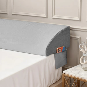 Ergonomic Adjustable Memory Foam Bed Wedge Reading Pillow with Cooling Breathable Removable Washable Cover for Neck & Back Support