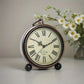 Retro Metal Analog Alarm Clock with Large Numbers, Silent Non-Ticking Movement, Vintage Bedside Table Clock for Bedroom