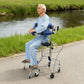 8-Wheel Mobility Walking Aid, Adjustable Height & Width Support Walker for Seniors, Rehabilitation, Home & Care Facilities
