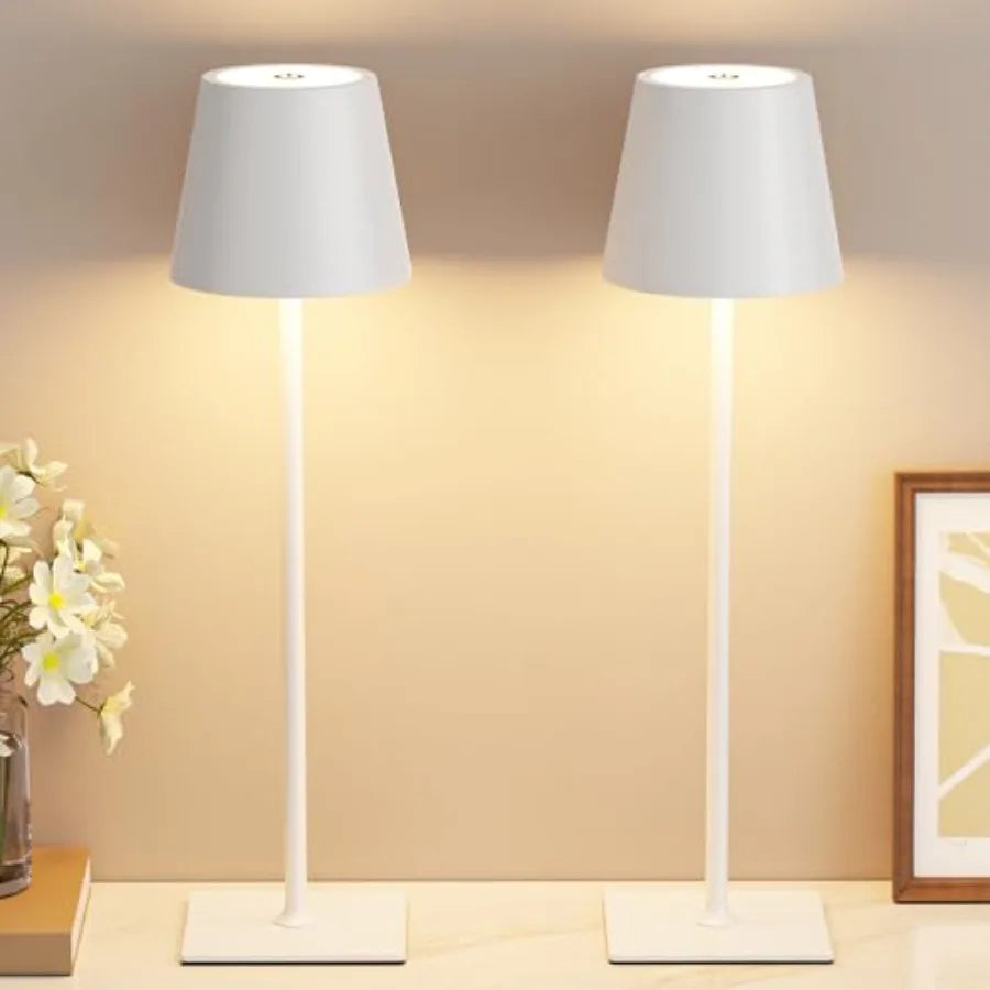 Cordless Rechargeable Table Lamp, 5000mAh Battery, 3 Light Colors, Stepless Dimming and Touch Control