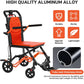 Ultra-Lightweight Foldable Transport Wheelchair – 18 lbs Aluminum Travel Chair with Flip-Back Armrests & Handbrakes