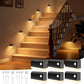 Rechargeable Motion Sensor Stair Lights, Wireless LED Step Lights with Adjustable Color Temperature, 1200mAh Battery & Magnetic Mount