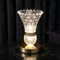 Crystal Vase LED Table Lamp with Touch Switch and Built-In Battery, Warm Glow Bedside Accent Light
