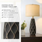 27.5-Inch Ceramic Table Lamps, Set of 2, Rustic Boho Bedside Lamps for Bedroom and Living Room