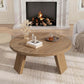 33.5" Round Coffee Table with Wood Grain Top & Angled Legs, Modern Center Table for Living Room & Apartment