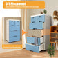 6-Drawer 5-Tier Rolling Storage Cart with Lock & Wheels, 55 lb Capacity PP Mobile Organizer Cabinet for Bedroom & Study