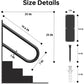 20" U-Shaped Stair Handrail for 1–3 Steps – Heavy Duty Wall-Mounted Safety Grab Bar for Indoor & Outdoor Stairs