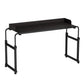 47-Inch Height Adjustable Overbed Table with Wheels, Rolling Laptop Desk with Raised Baffle for Hospital, Home & Office