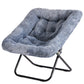 28-Inch Folding Saucer Chair – Soft Faux Fur Padded Lounge Reading Chair with Metal Frame for Living Room