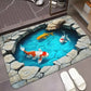 Square Flannel Bathroom Mat, Soft Absorbent Bath Rug with Non-Slip PVC Backing, Printed Floor Mat for Bathroom & Doorway