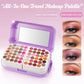 130-Color Travel Makeup Palette with Matte & Shimmer Eyeshadow, Blush, Highlighter & 8 Makeup Brushes, Portable Suitcase Kit