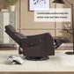 Manual Rocker Swivel Recliner Chair with Massage & Heat, Brown Faux Leather Upholstered Reclining Chair