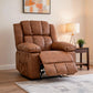 Extra-Wide Manual Recliner Chair – 155° Reclining Upholstered Armchair with Terry Cloth for Living Room & Bedroom