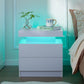 Set of 2 LED Nightstands with 2 Drawers, Modern Bedside Tables with LED Lights & Storage for Bedroom