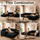 Black L-Shaped Boneless Sectional Sofa – Memory Foam Deep Seat Couch with Fabric Upholstery for Living Room