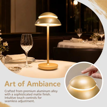 Rechargeable LED Table Lamp, Touch Control, Stepless Dimming, Anti-Glare Light, Non-Slip Base, Nordic Minimalist Design