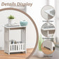 Small White Bedside Table with Storage Shelf, Slim Square Side End Table for Bedroom, Living Room & Small Spaces