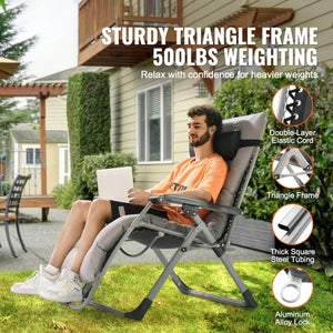 Zero Gravity Recliner Lounge Chair – Adjustable Padded Anti-Gravity Chair with Cushion, Footrest & Cup Holder