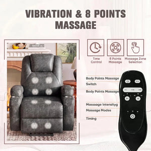 Electric Power Lift Recliner Chair, Adjustable Stand Assist Reclining Sofa Chair for Seniors & Living Room