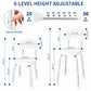 60° Swivel Shower Chair for Seniors – Height Adjustable Bath Seat with Backrest, Non-Slip Feet, 330 lb Capacity