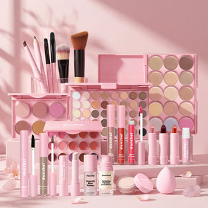 All-in-One Makeup Kit with Concealer, Contour, Highlighter, Blush, Eyebrow Pencil, Eyeshadow & Lip Makeup
