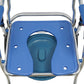 3-in-1 Folding Rolling Shower Commode Wheelchair – Bedside Toilet & Shower Chair with Armrests, Backrest & Wheels
