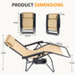 Set of 2 Zero Gravity Reclining Lounge Chairs – Portable Folding Outdoor Chairs with Cup Holder Trays & Adjustable Pillows
