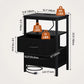 Nightstand with 2 Fabric Drawers, Open Shelf & Charging Station – Bedside End Table with USB Ports