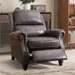 Faux Leather Pushback Recliner Chair – Upholstered Accent Armchair with Nailhead Trim for Living Room