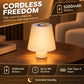 Cordless Rechargeable LED Table Lamp, 5200mAh Battery, 3000K Warm Light, 3-Level Touch Dimming, USB-C Charging, IP54 Water Resistant