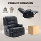 Oversized Massage Recliner Chair with Heat, 360° Swivel, 8-Point Vibration, 145° Recline, USB Port, Cup Holders & Footrest