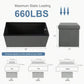 Foldable Storage Ottoman Bench with Padded Seat, 660 lb Capacity End-of-Bed Storage Chest & Footrest for Bedroom, Grey