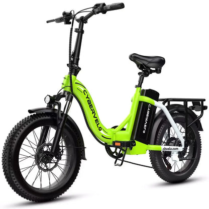 1000W Folding Electric Bike for Adults – 48V 20.8Ah Removable Battery, 20" Fat Tires, Front Suspension & Rear Rack