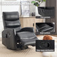 Black Fabric Swivel Rocker Recliner Chair with Massage & Heat – Manual Reclining Lounge Chair for Living Room