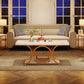 47.24" Rectangle Coffee Table with 2-Tier Storage, Faux Marble Wood Center Table for Living Room