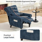 Chenille Pushback Recliner Chair – Upholstered Accent Lounge Chair with Adjustable Footrest & Side Pocket