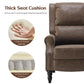 Modern Faux Leather Pushback Recliner Chair, Manual Reclining Armchair for Living Room & Bedroom