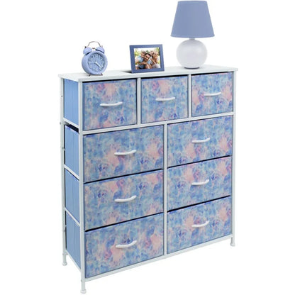 9-Drawer Nightstand Chest, Bedside Storage Dresser & Organizer for Bedroom, Home Office and Living Room