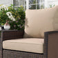 Indoor Outdoor Chair Cushion with Backrest, Padded Seat & Back Cushion for Patio, Garden & Home Furniture, Beige